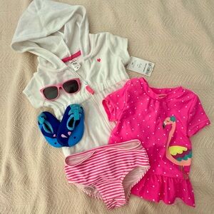Baby girl swim bundle — Carter’s & Mustachifier glasses!